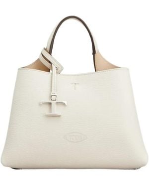 Tod's Logo Embossed Mini Crossbody Bag - Natural