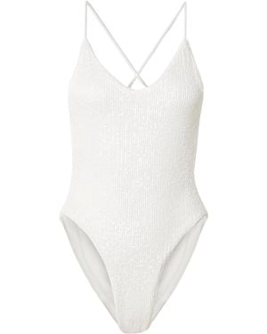 Norma Kamali Open-Back Sequined Swimsuit - White