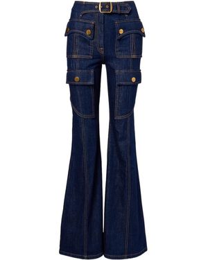 Zimmermann Luna Belted Flared Jeans - Blue