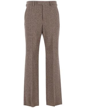 Valentino Pleated Straight Leg Pants - Gray