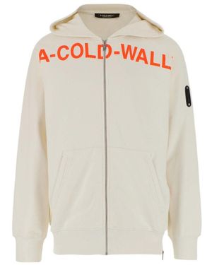 A_COLD_WALL* A-Cold-Wall* Sphere Logo-Printed Zipped Hoodie - White