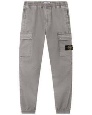Stone Island Regular-Tapered-Fit Jogger Trousers With Elastic Waist - Grey