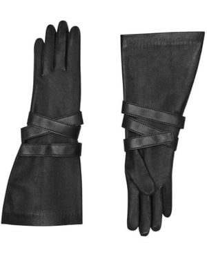 Saint Laurent Strap Aviator Gloves - Black