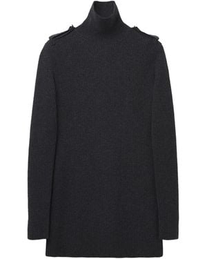 McQueen Ribbed Knit Mini Dress - Blue