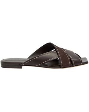 Tod's Suede And Leather Sandals - Brown