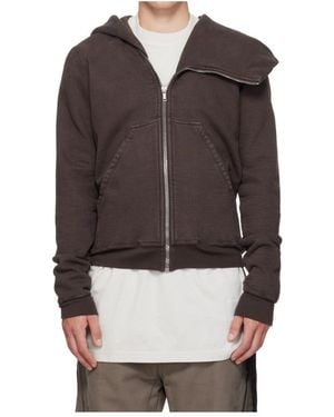 Rick Owens Zip-Up Hoodie - Brown