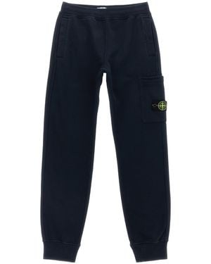 Stone Island Junior Logo Badge Sweatpants - Blue