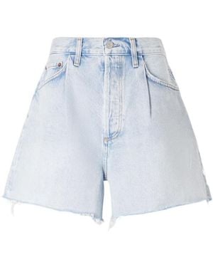 Agolde Rhoda Frayed Shorts - Blue