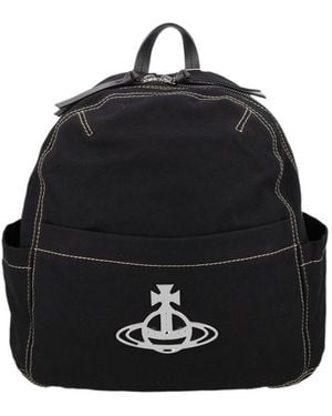Vivienne Westwood Contrast Stitch Logo Backpack - Black