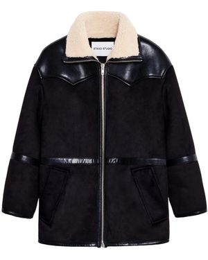 Stand Studio Rylee Faux-Shearling Jacket - Black
