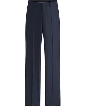 Dior Wool-Blend Casual Trousers With Belt Loops - Blue