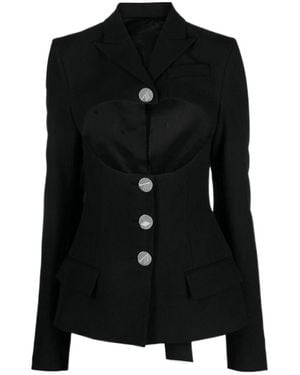 The Attico Gwenda Single-Breasted Blazer - Black