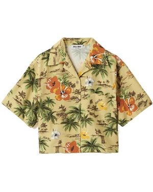 Miu Miu Graphic Printed Short-Sleeved Shirt - Multicolour