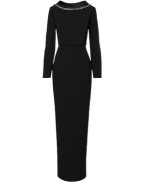 Roland Mouret Long-Sleeve Evening Dress - Black