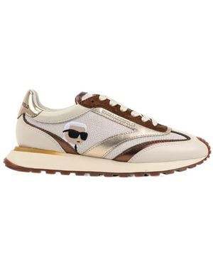 KARL LAGERFELD Peep Lace Trainers - Natural