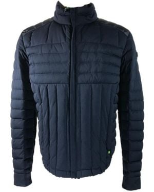 BOSS Quilted Vertical Collar Down Jacket - Blue