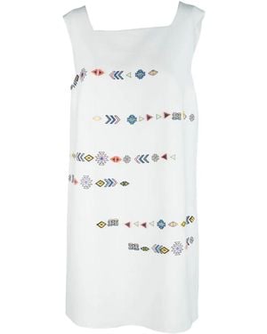 Ermanno Scervino Embroidered Sleeveless Dress - White
