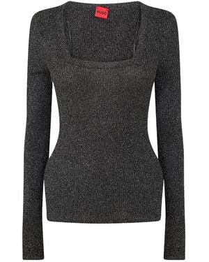 BOSS Long-Sleeve Knit Top - Black