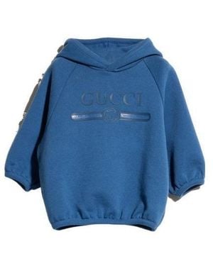Gucci Baby Cotton Sweatshirt With Print - Blue