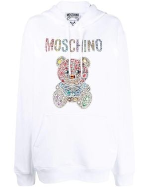Moschino Pull Rope Hooded Jumper - White