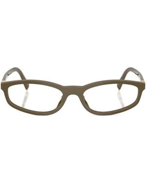 Miu Miu Eyewear Oval Frame Glasses - White