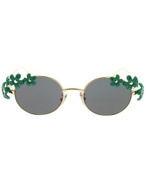 Loewe Daisy Field Oval Frame Sunglasses - Green