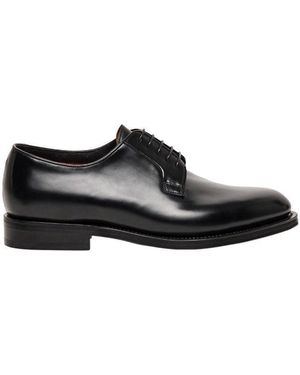 Santoni Round Toe Derby Shoes - Black