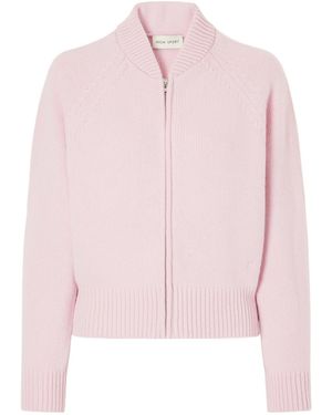 High Sport Wool Zip-Up Cardigan - Pink