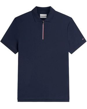 Tommy Hilfiger Regular Fit Fluid Cotton Polo Shirt - Blue
