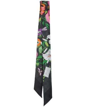 Gucci Printed Silk Scarf - White