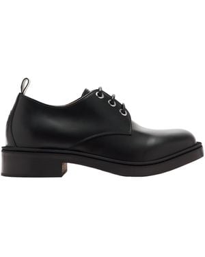 McQueen Round-Toe Lace-Up Derby Shoes - Black