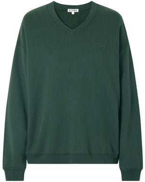 ÉTERNE Logo-Embroidered French Terry Sweatshirt - Green