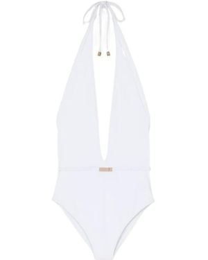 Gucci Jersey Bodysuit With Metal Tag - White