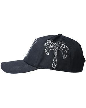 Palm Angels Monogram Embellished Baseball Cap - Blue