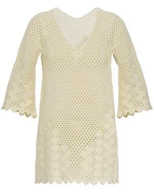 Posse Saskia Crochet Knitted Dress - Natural
