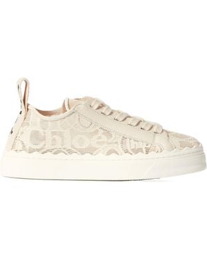 Chloé Wavy Lace Sports Shoes - Natural