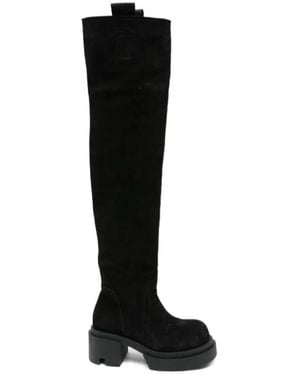Rick Owens 75Mm Platform Boots - Black