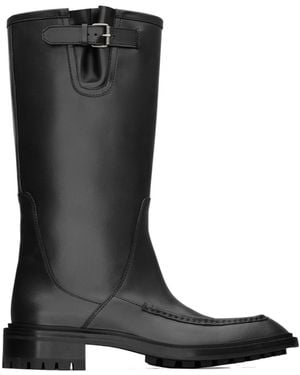 Saint Laurent Buckled Leather Boots - Black