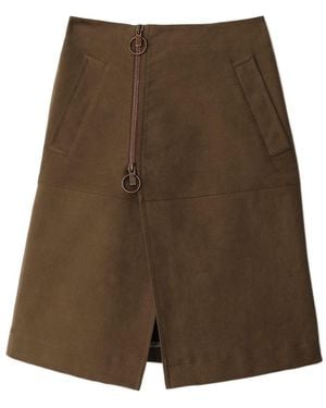 Burberry A-Line High Waist Skirt - Brown
