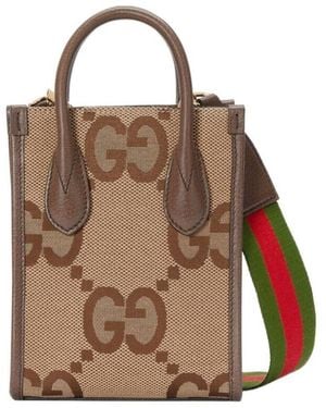Gucci Jumbo Gg Mini Tote Bag - Brown