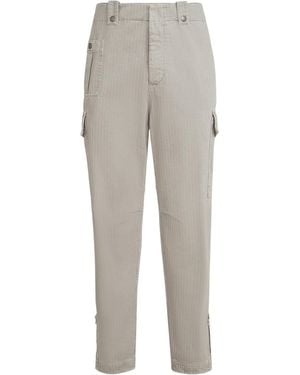 Brunello Cucinelli Garment-Dyed Multipocket Cargo Pants - Gray