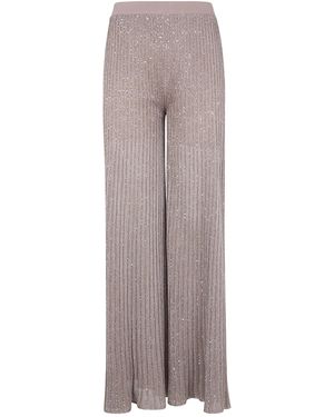 D.exterior Degradé Flared Knitted Trousers - Grey