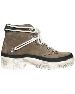 Reese Cooper Contrast Sole Lace-Up Boots - White