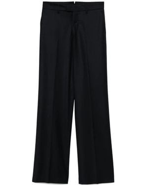 Berwich Wool Wide-Leg Trousers - Black