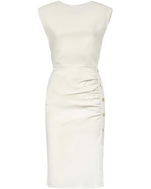 Pinko Slim-Fitting Calf-Length Dress - White