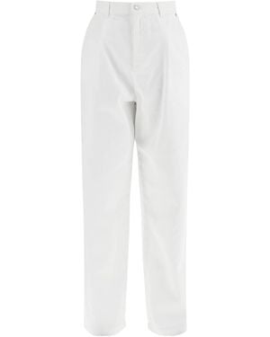 Moschino Logo Patch Wide-Leg Trousers - White