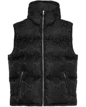 Gucci gg-monogram Print Padded Shell-down Gilet - Black