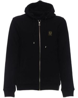 Belstaff Logo-Appliqué Cotton Hoodie - Black
