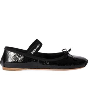 Miu Miu Bow-Detailed Ballerinas - Black