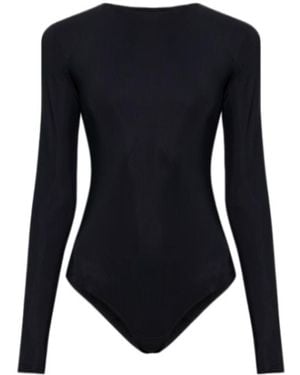 MM6 by Maison Margiela Numbers-Print Long-Sleeve Bodysuit - Blue